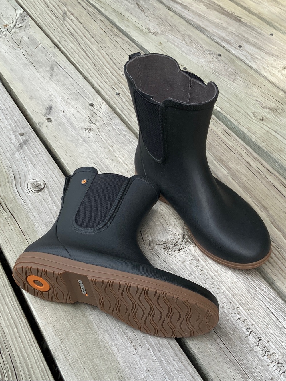Bogs Black Sweetpea Mid Rain Boots Womens 8